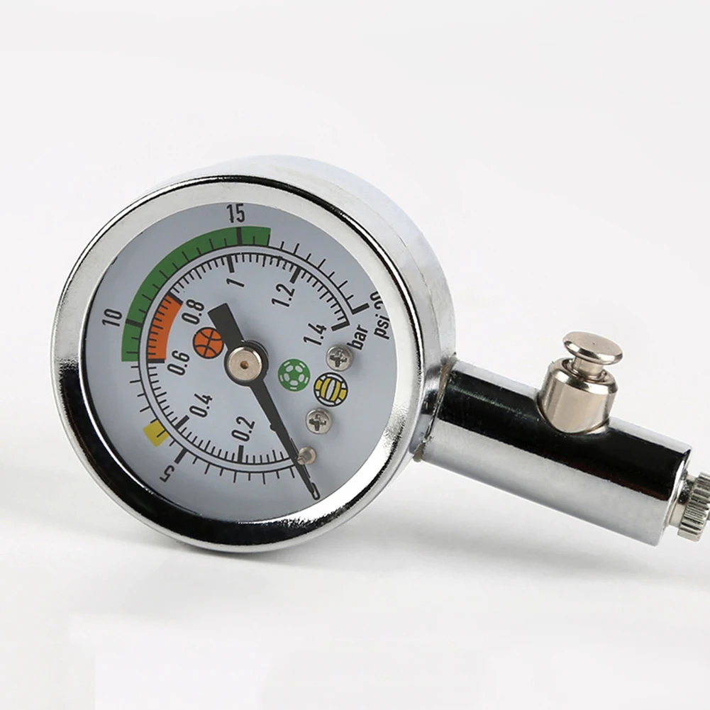 

Air Pressure Gauge for Balls, PSI/Bar with Built-in Release Valve