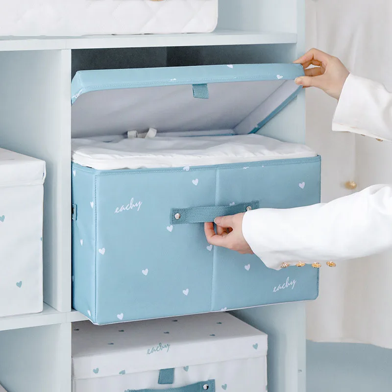 

Oxford Cloth Storage Box Cloth Art Wardrobe Household Folding Clothing Quilt Dustproof Moisture-Proof Storage Accessories