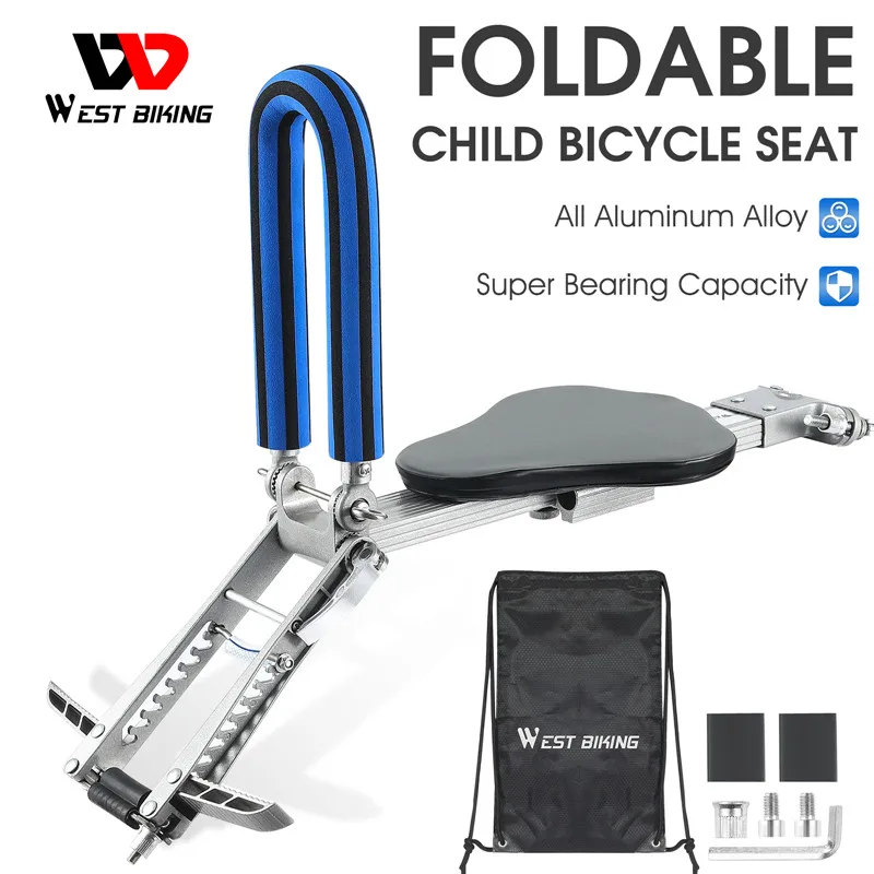 WEST BIKING Foldable Kids Bike Seat Soft Safety Front Seat Adjustable MTB Road Bicycle Children Saddle Portable Cycling Saddle