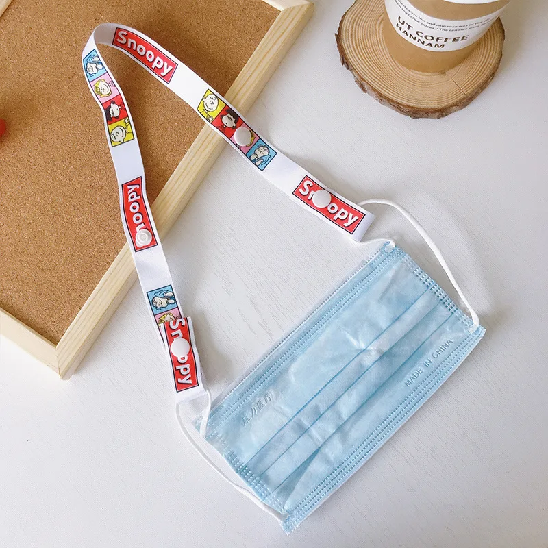 Мультяшные маски подвесной шнурок маска на лицо держатель-цепочка без следов уши