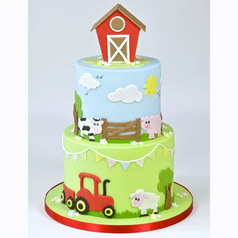 4 шт./компл. Трактор Автомобиль Fondant (сахарная) нож для торта и печенья Штамп