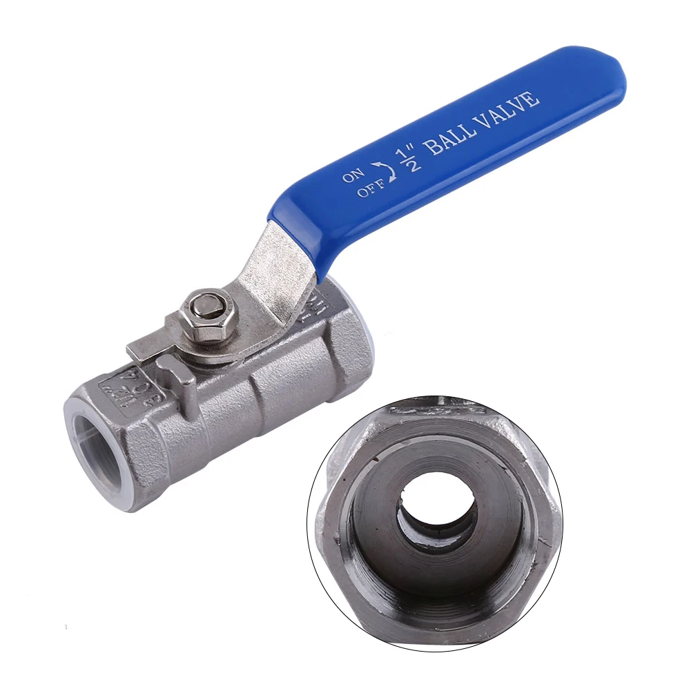 

1/2 Inch Threaded 1pc Ball Valve Female Stainless Steel SS 304 BSPT For Water Oil Gas Control The Switch OF Water Oil Gas