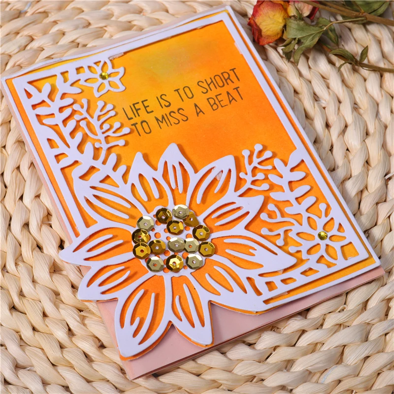 Eastshape рамки подсолнуха металла резки трафареты для DIY Скрапбукинг Фотоальбом