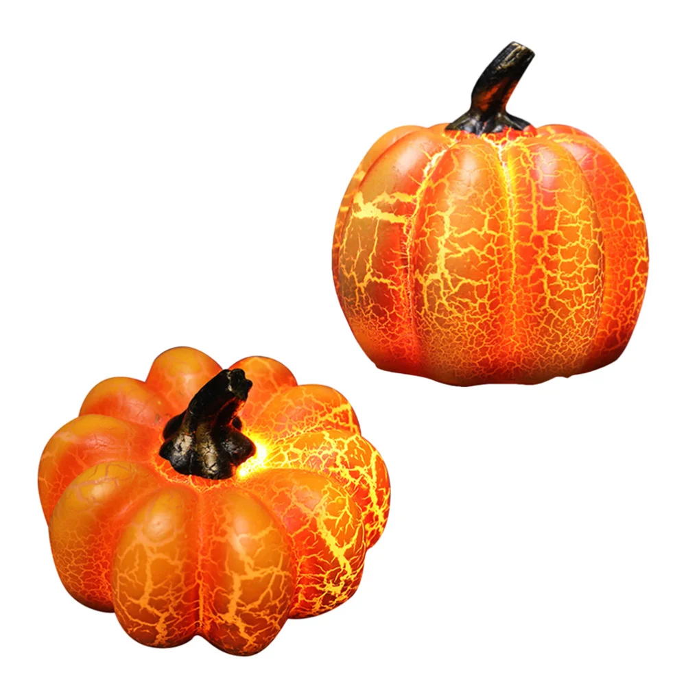 

2Pcs Pumpkin Lights Resin Pumpkin Lamps 3D Pumpkin Lights Home Decorations