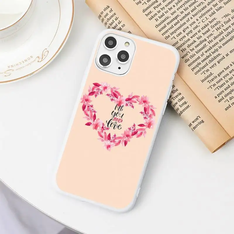 

Simple text love Phone Case Candy Color White for iPhone 11 pro XS MAX 8 7 6 6S Plus X 5S SE 2020 XR