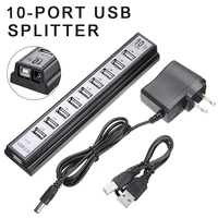 for portable pc laptop notebook 1pc 10 ports usb 2 0 hubs with ac power computer peripherals supply adapter us plug pohiks