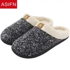 Домашние мужские тапочки ASIFN из пены с эффектом памяти, зимние, теплые, мужские, плюшевые, домашние, мужские, меховые, Нескользящие, хлопковые, Sepatu Pria, большие размеры