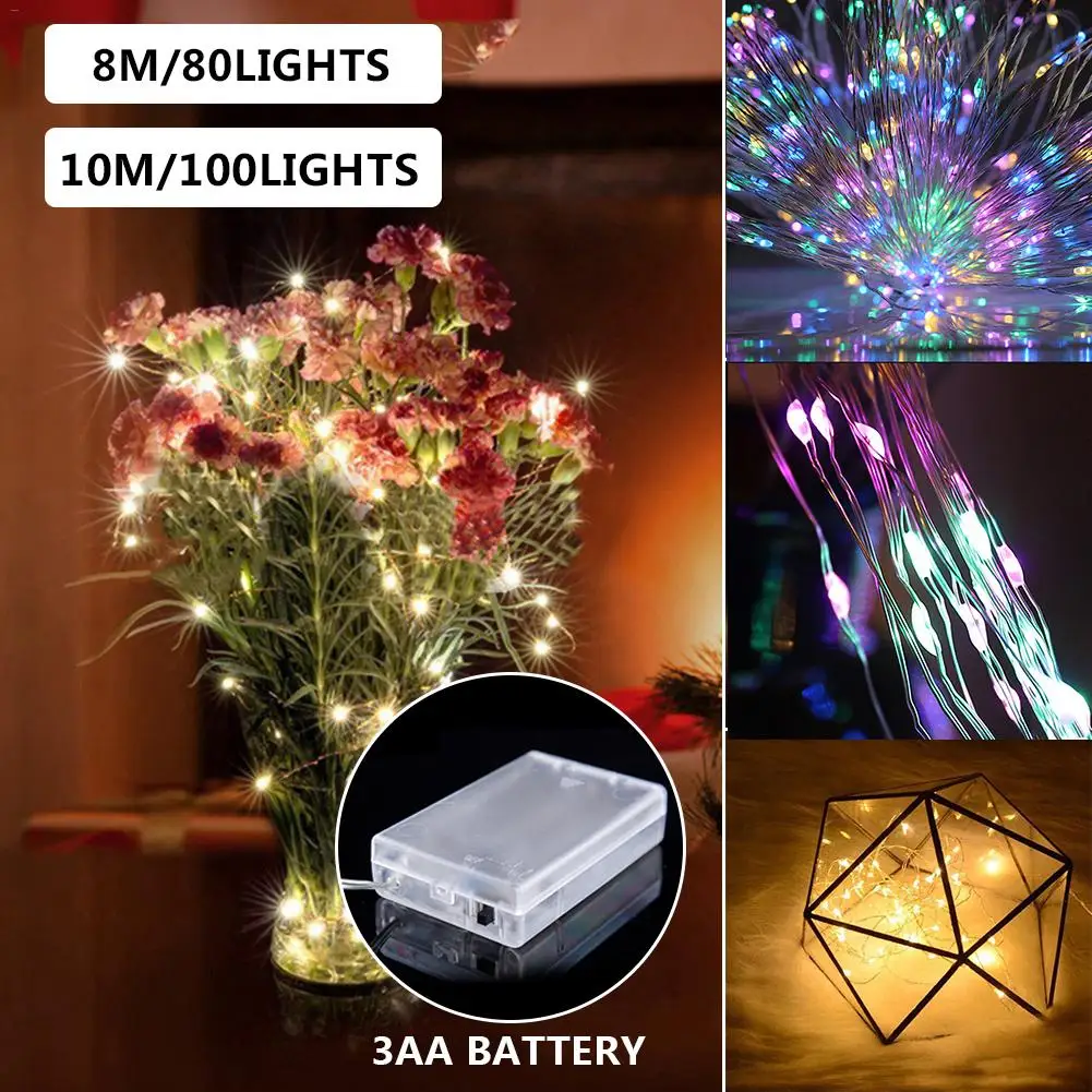 100LED 10m отличный подарок на Рождество украшение для дома вечеринки Фея медный