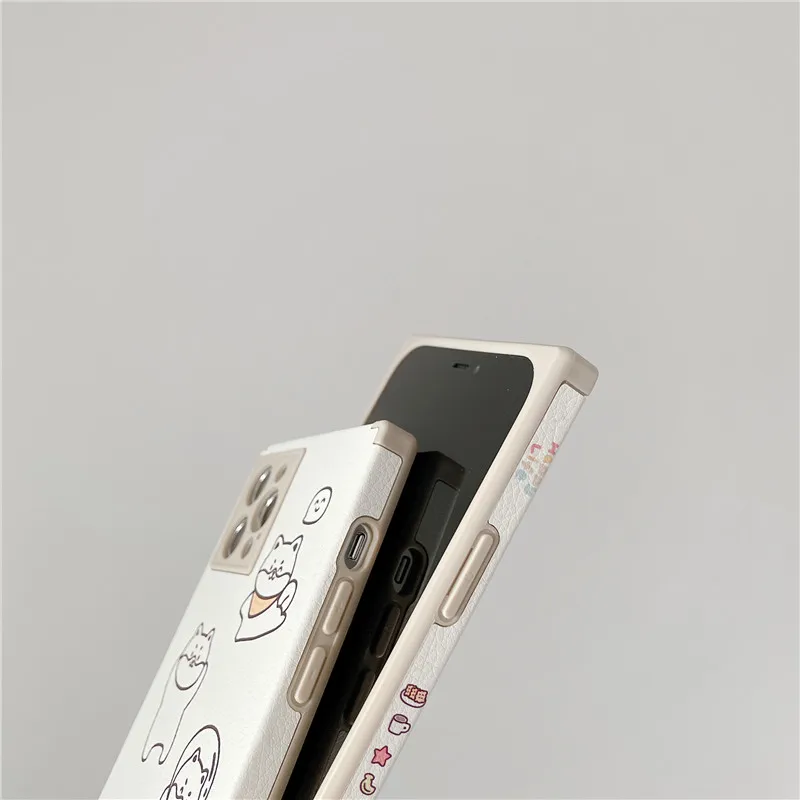 

Cartoon Cat Dog Phone Case For iPhone 12 Mini 11 Pro XS Max 8 7 Plus X XR SE 2 Square Cute Cover Soft Silicone Coque Fundas