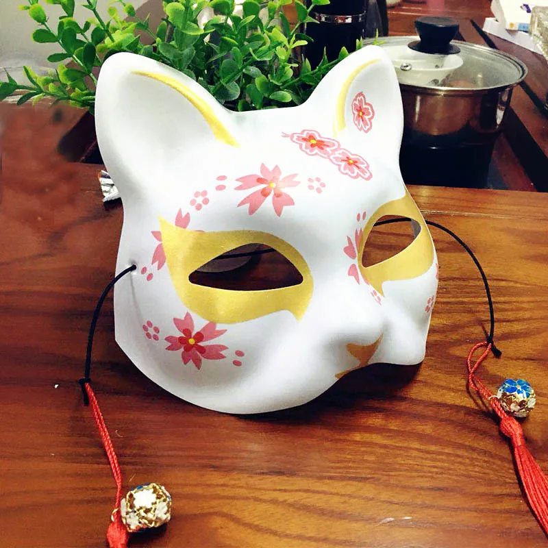 Fox Mask Animal Cosplay Cosutmes Japanese Cat Natsume Book of Friends Half Face Halloween Party Props | Тематическая одежда и