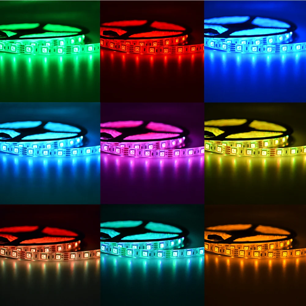 5 м RGB Светодиодная лента Настольный светильник DC 12 В IP20 5050 теплый белый RGB 300 светодиодный SMD лента для потолочной стойки Шкаф светильник неводонепроницаемый