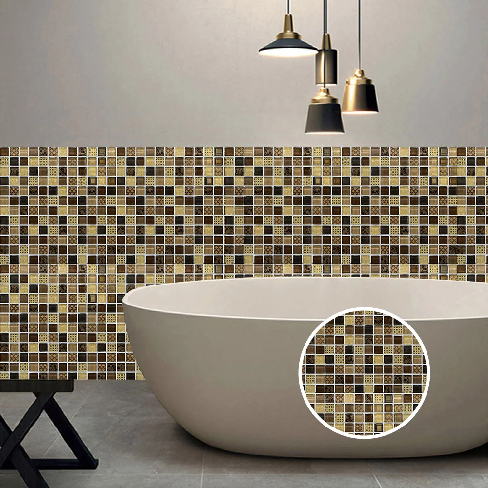 10pcs/set Marble Mosaic Hard Tiles Wall Stickers Kitchen Bathroom Floor Diagonal Home Decor Wallpaper Thicken Vinyl Art Murals | Дом и сад