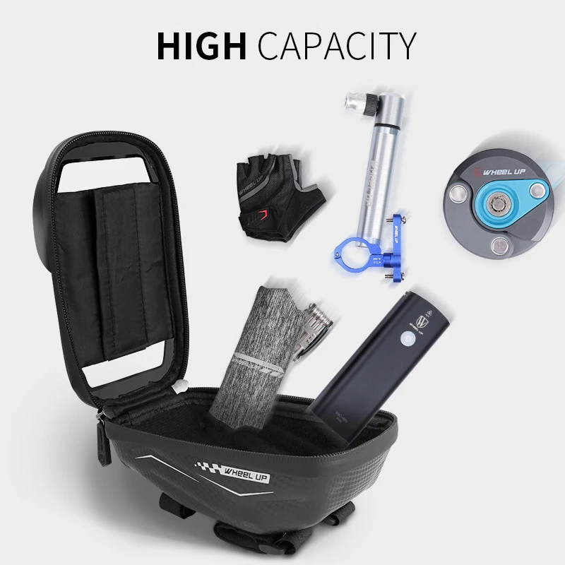 

WHEEL UP Phone Bag Bike Bicycle Strong Rainproof TPU Touch Screen Cell Phone Holder Bicycle Handlebar Bags MTB Frame Pouch Bag