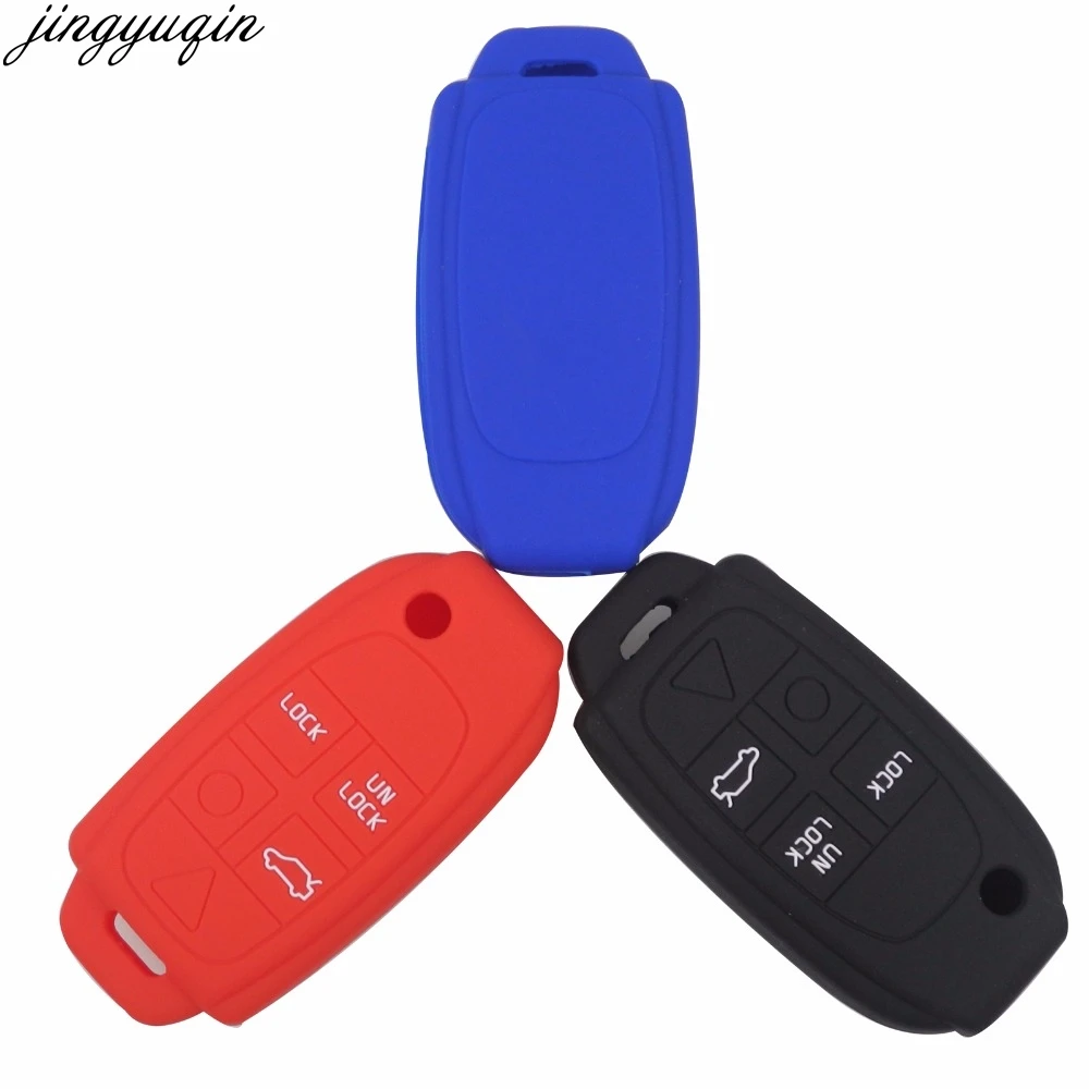 

Jingyuqin 3/4/5 Buttons Remote Folding Flip Key Fob Case Cover Silicone For Volvo S80 S60 V70 XC70 XC90 D05 Car-Styling