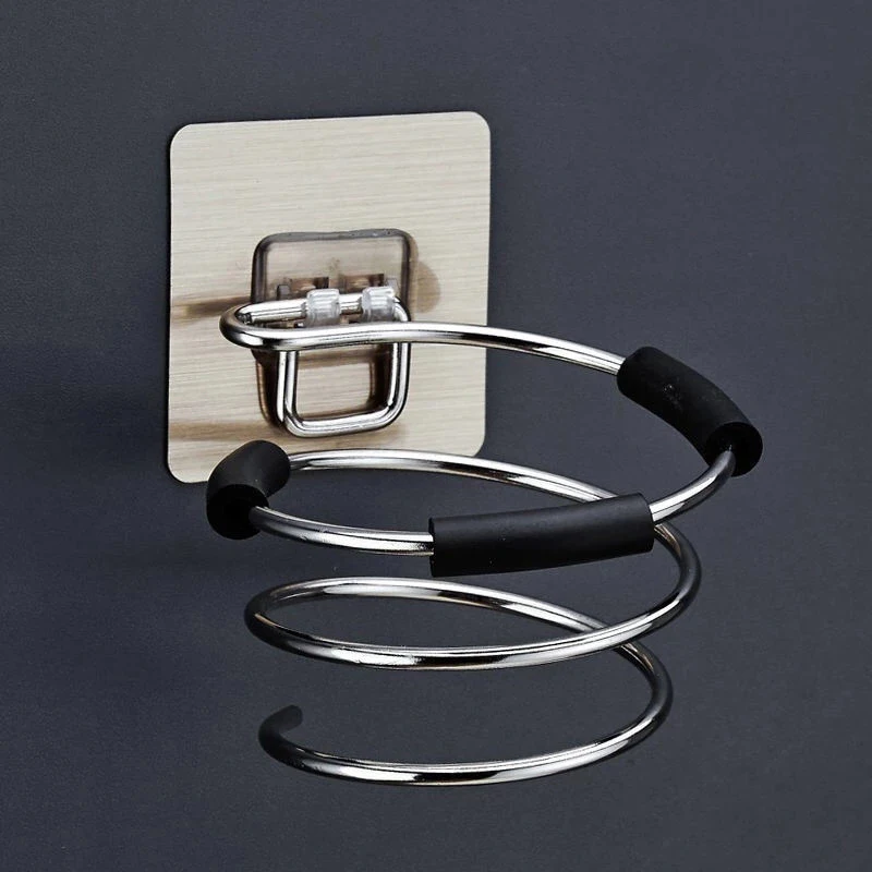 

Bathroom Hair Dryer Holder Blower Home Organizer Adhesive Wall Mounted Nail Free No Trace Stickers Hair Care Dryer Storage Rack