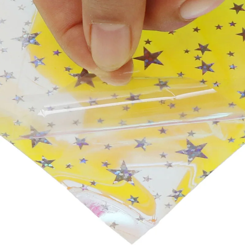 Цветная блестящая Лазерная пленка прозрачные наклейки ювелирные изделия бумага