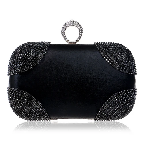 YM1012Black Бриллианты Для женщин Вечерние сумки цепи плеча Кошелек Сумки одна сторона Стразы вечерние клатч Сумки Свадебная вечеринка кошелек - Цвет: YM1012Black