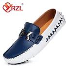 Мужские кожаные лоферы ручной работы YRZL, повседневная женская обувь без шнуровки, Мокасины, топ-сайдеры, мужские лоферы