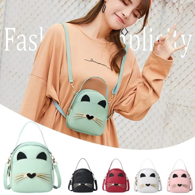 Новые модные рюкзаки женские милые Мультяшные сумки через плечо кожаные