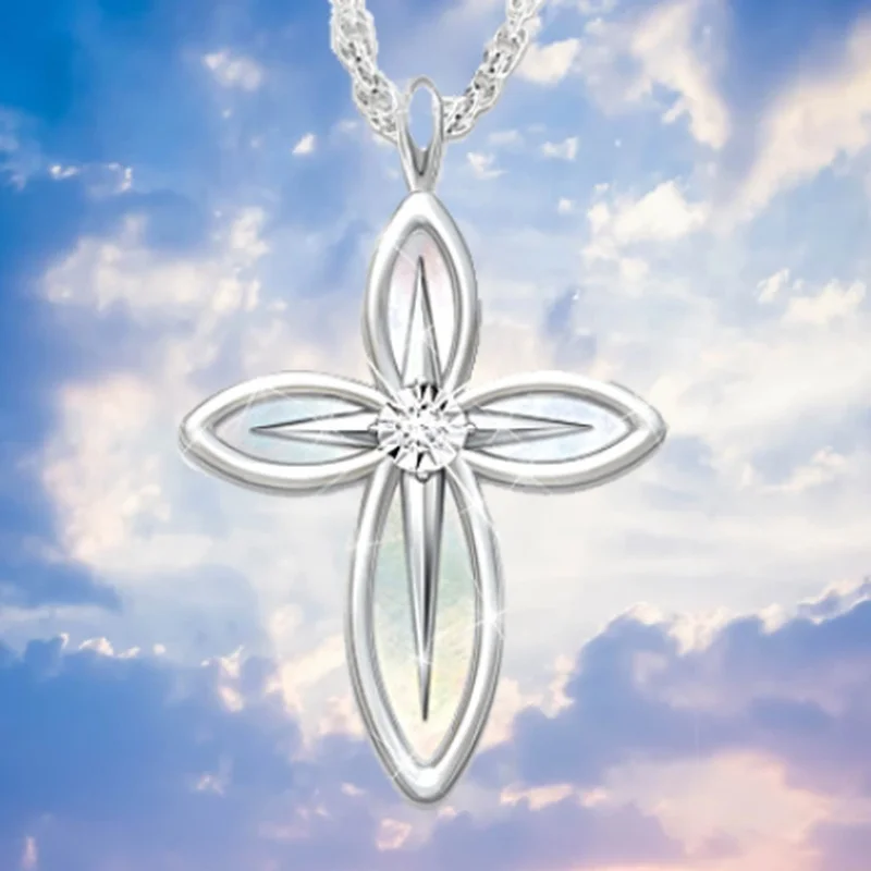 

New Fashion Popular Cross Zircon Pendant Women's Trendy Luxury Banquet Accessories Necklace Charm Jewelry Valentine's Day Gift