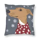 Наволочка для подушки в скандинавском стиле Greyhound Fawn Winter Whippet, украшение для гостиной, симпатичная наволочка для дивана с собакой
