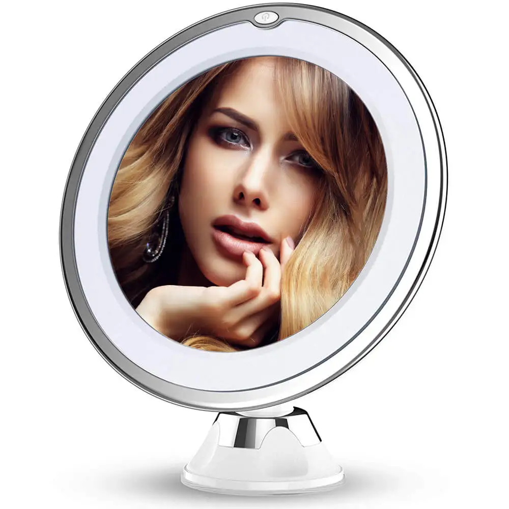 10X Led Mirror Short Увеличительный светодиодный светильник, зеркальная лампа для макияжа, 10X лупа, батарея, туалетное стекло, макияж, мини, для ванной, косметическая, для ванной, умная присоска - Цвет: 10X Led Mirror Short