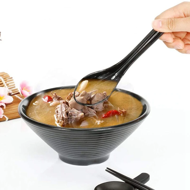Soup Spoons 6 Pcs Japanese Style Creative Rice Chinese Asian with Long Handle for Restaurants | Дом и сад