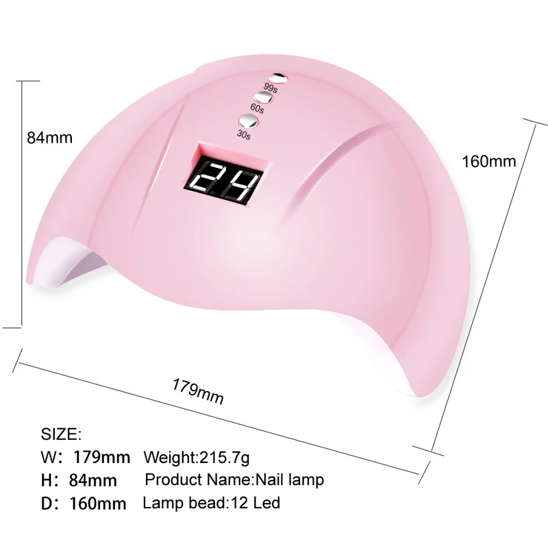36 Вт лампа для ногтей УФ светодиодная сушки отверждения геля гелевая машина 30s 60s