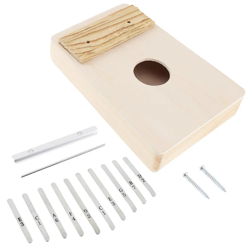 10 ключей Kalimba Diy Набор липа пианино для больших пальцев Mbira картина ручной работы