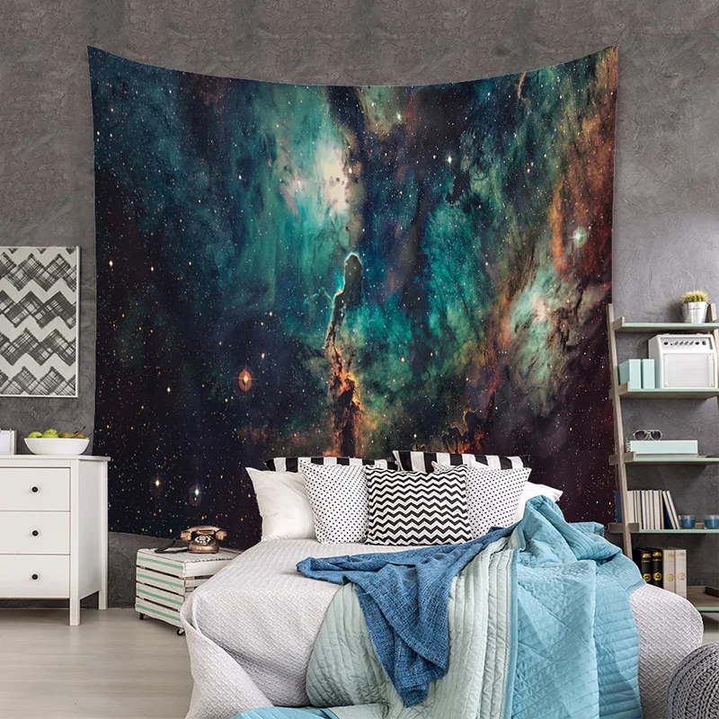 

Starry Sky Wall Cloth Nordic Background Cloth Universe Starry Sky Moon Black Hole Tapestry Decorative Wall Tapestry