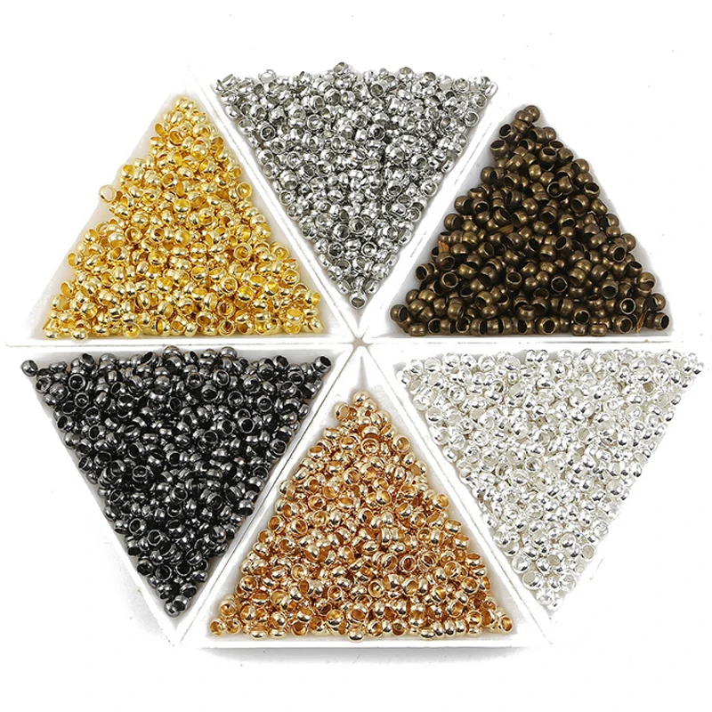 100-500pcs Gold Copper Ball Crimp End Beads 1.5/2/2.5/3/3.5/4mm Stopper Spacer For DIY Jewelry Making Findings Accessories | Украшения и