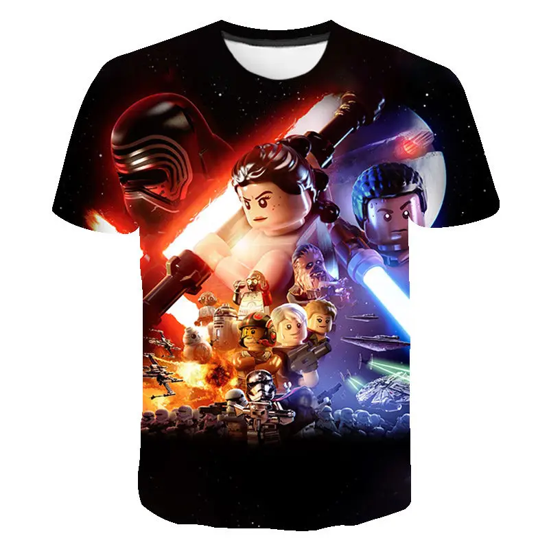 

New Summer Cool Short Sleeve Star Wars Movie Printed 3D T Shirts Casual Streetwear Boy Girl Kids Fashion Men Women Children Tops