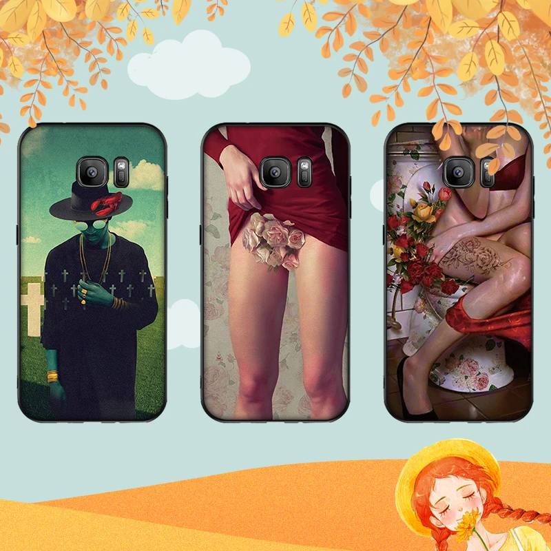 Ретро Девушка пространство цветок роза для Samsung Note 8 9 M10 M20 M30 S6 S7 Edge S8 S9 S10 PLUS TPU