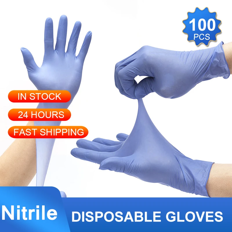

Nitrile Disposable Gloves 10/50/100PCS Waterproof Nitril Gloves For Tattoo Food Process Cleaning Hands Protective Work Glove