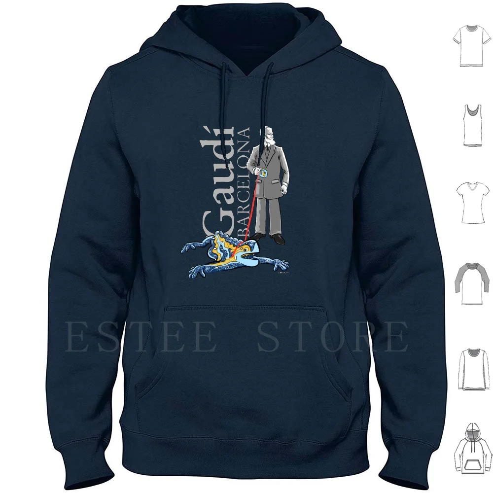 

Gaudí Hoodie Long Sleeve Park Dragon Spain Gaudí Pedrera Batlló Park Guell Modernismo