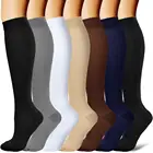 Компрессионные носки для мужчин и женщин, лучше всего подходят для спорта, отеков, диабетиков, летных носков, шин-ниже колена