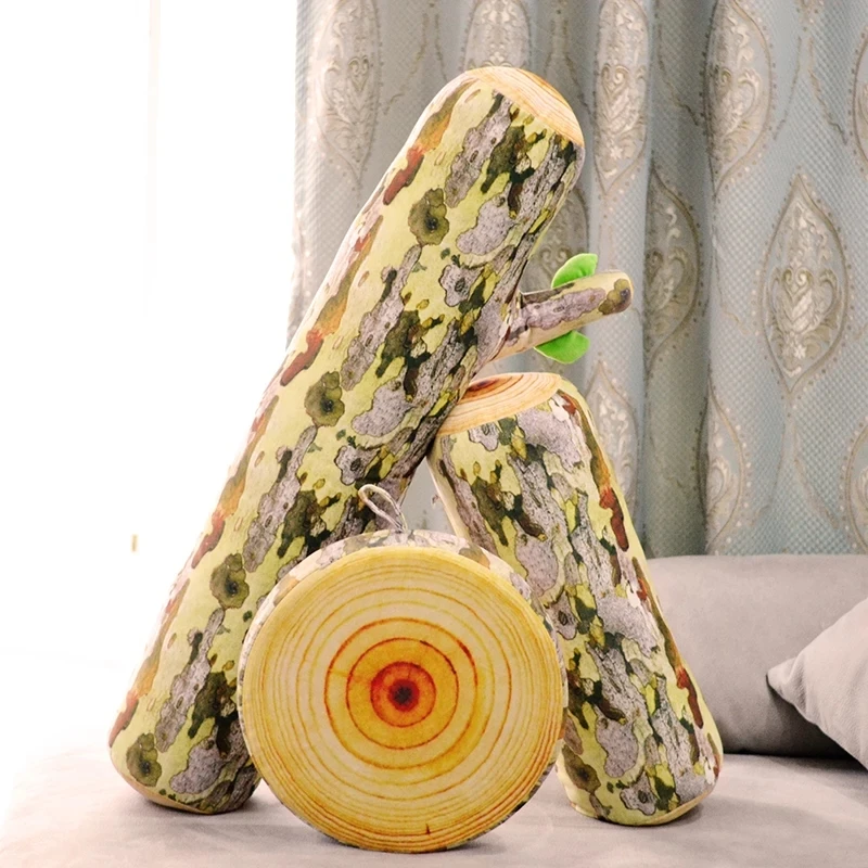 Большая Милая длинная подушка для дерева цилиндрическая моющаяся пульта