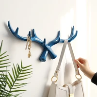 good resin deer horn nordic hook hanger wall for keys holder hat coat home wall decorative clothes hanger hooks towel