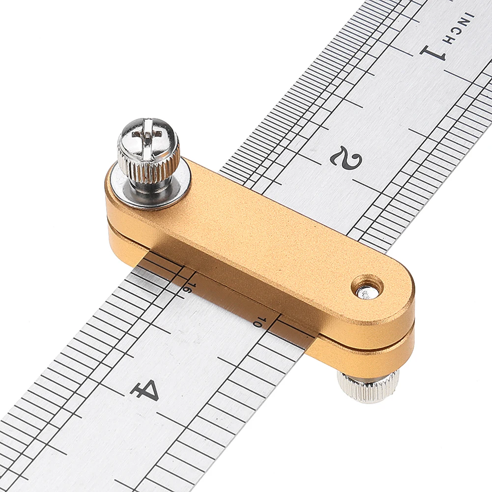 

Steel Ruler Positioning Block Woodworking Scribe Drawing Mark Line Gauge Carpenter DIY Measuring Tool carpenter tools