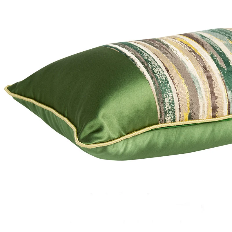 Зеленая наволочка в полоску стиле пэчворк 30x50 Housse De Coussin рождественские украшения