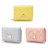 cartoon cute small wallet women girls fashion kawaii purse ladies trifold leather wallets short money bag clips coin bag
