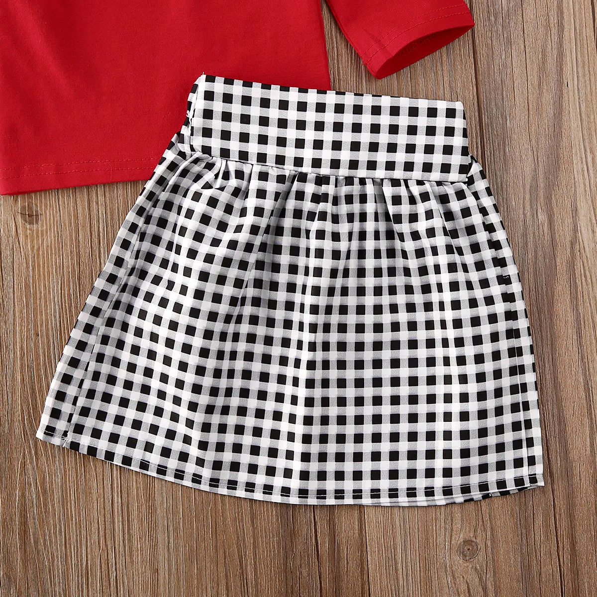 2 шт. футболка с длинным рукавом и оборками мини-юбка | Детская одежда обувь