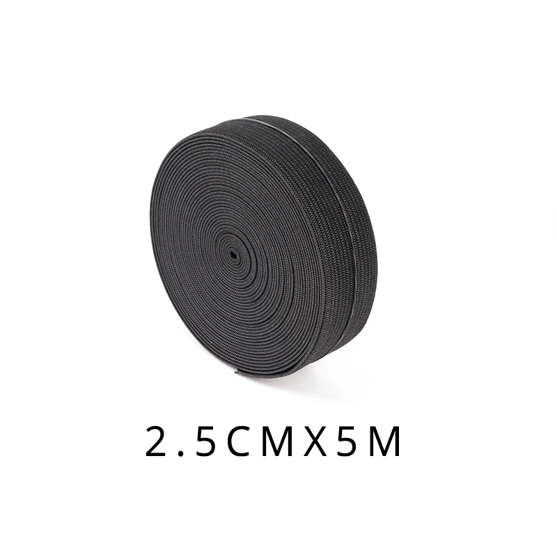 2.5cm width 500cm 5 метров Ширина 1,5-4 см черная эластичная лента для париков спандекс Пояс отделка шитье/лента одежда гибкий швейный материал эластичные ленты для париков - Цвет: 2.5cm width 500cm