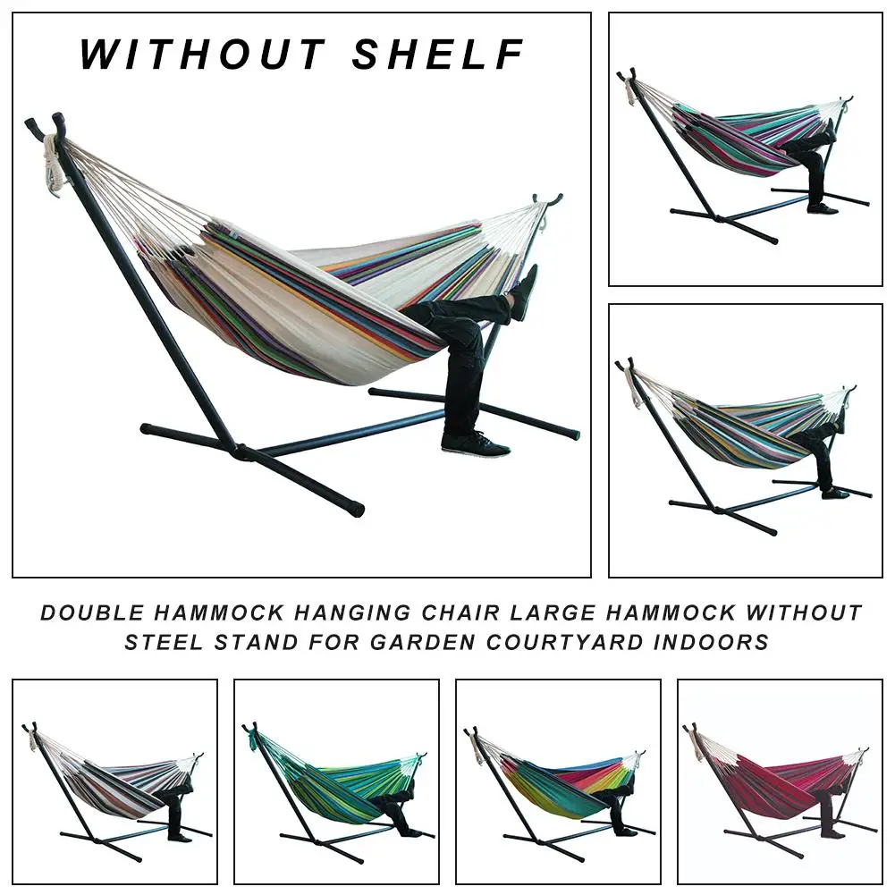 

200x150cm 1-2 Person Portable Outdoor Camping Hammock Hanging Bed Travel Survival Hunting Sleeping Swing Max 200Kg Weight