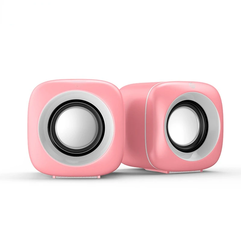 

USB Wired Computer Speakers Pink Laptop Speaker Subwoofer Deep Bass Sound Box Music Player Loudspeaker Haut-parleurs Cute Column