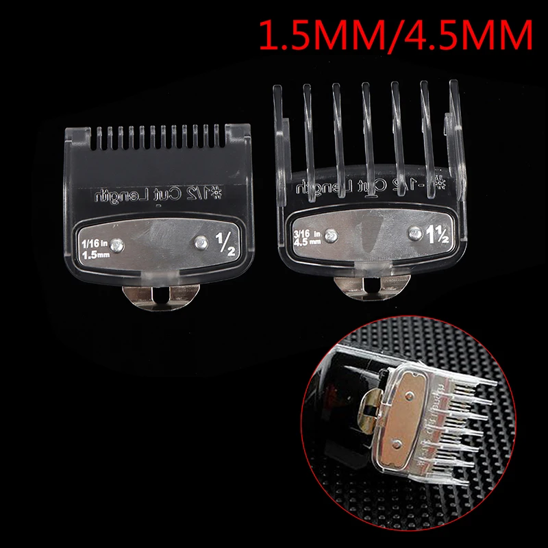 

2pcs 1.5mm + 4.5mm Barber Comb Guide Kit Limit Caliper Tool Trimmer Parts Transparent Caliper