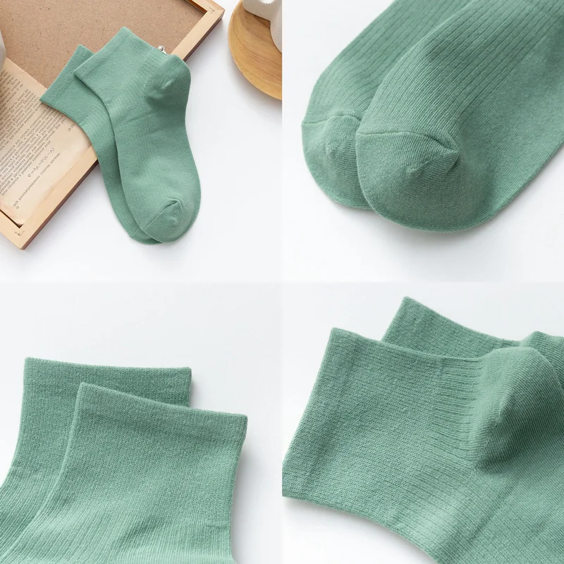 

1 Pairs Womens Pure Color Short Tube Shallow Mouth Socks Moisture Wicking Socks Women Spring Summer Breathable Thin Boat Socks