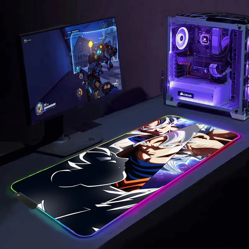 Крутой RGB игровой коврик для мыши со светодиодной подсветкой дракона клавиатуры