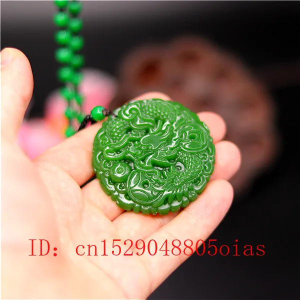 Натуральный зеленый китайский нефритовый Феникс кулон бусы ожерелье модное
