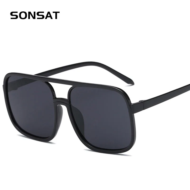 Мужские солнцезащитные очки в квадратной оправе SONSAT брендовые дизайнерские